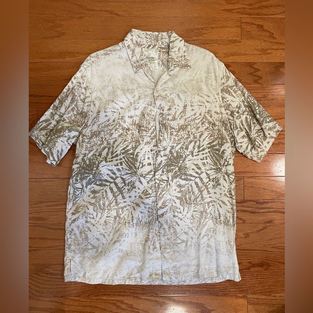 Tasso Elba — silk and linen button up shirt